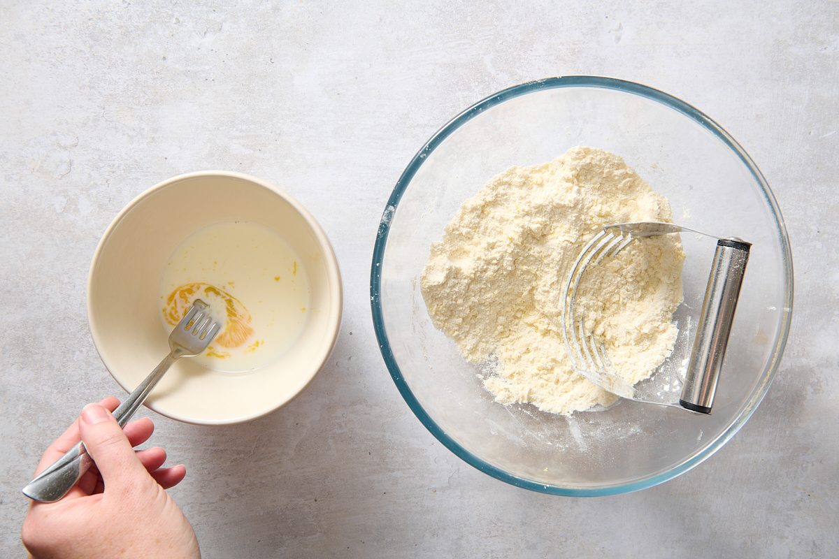 Making the strawberry shortcake dough