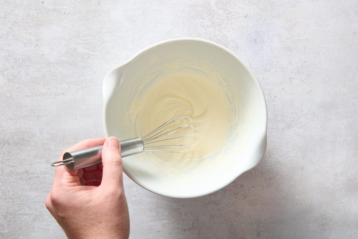 Whipping the sweet cream