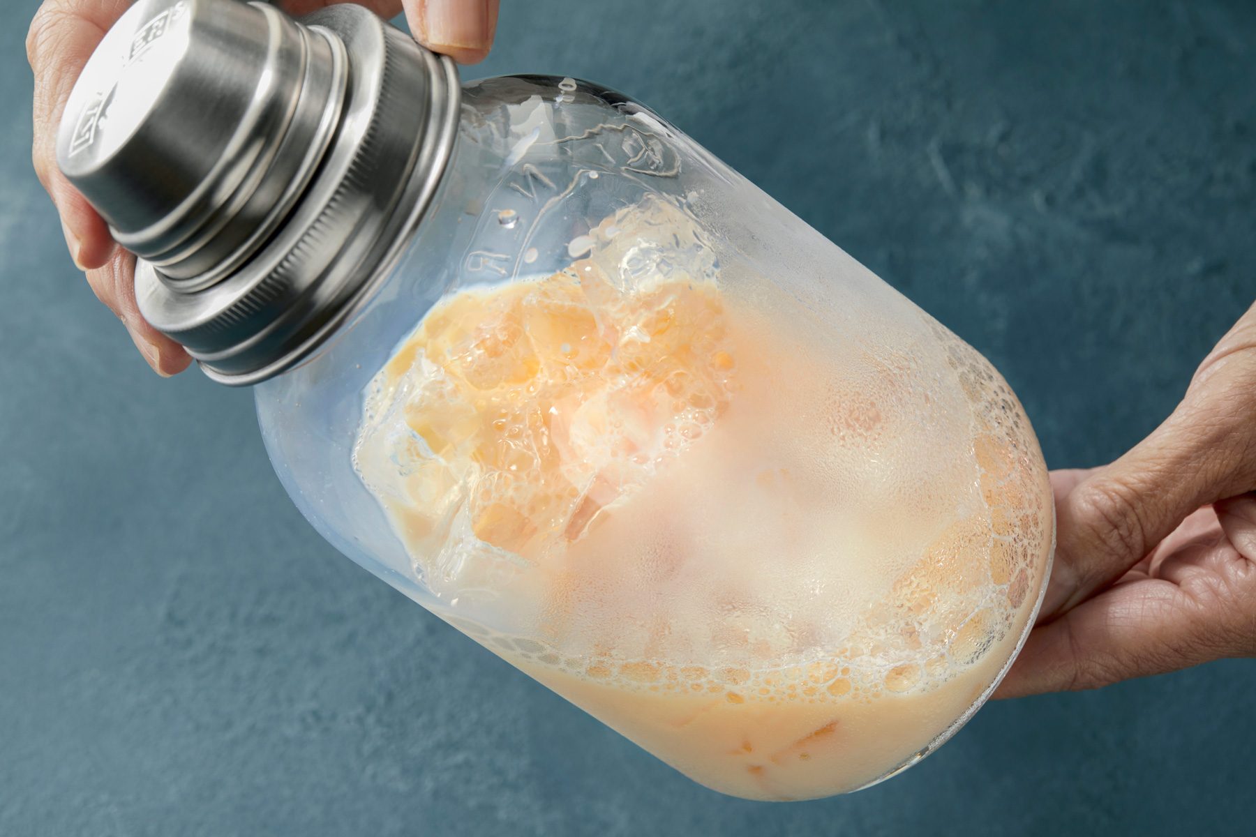 Shake in ice filled shaker to mix and chill