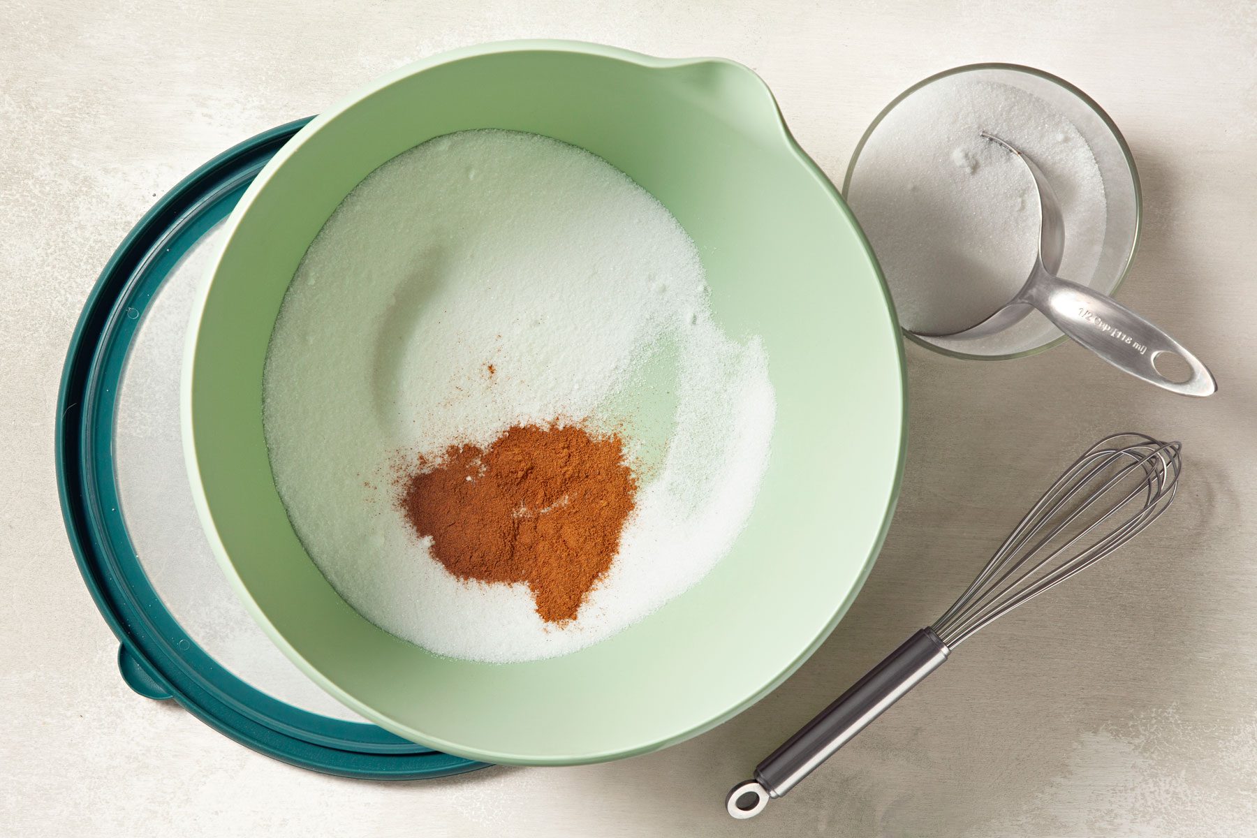 Granulated sugar and the cinnamon combined.