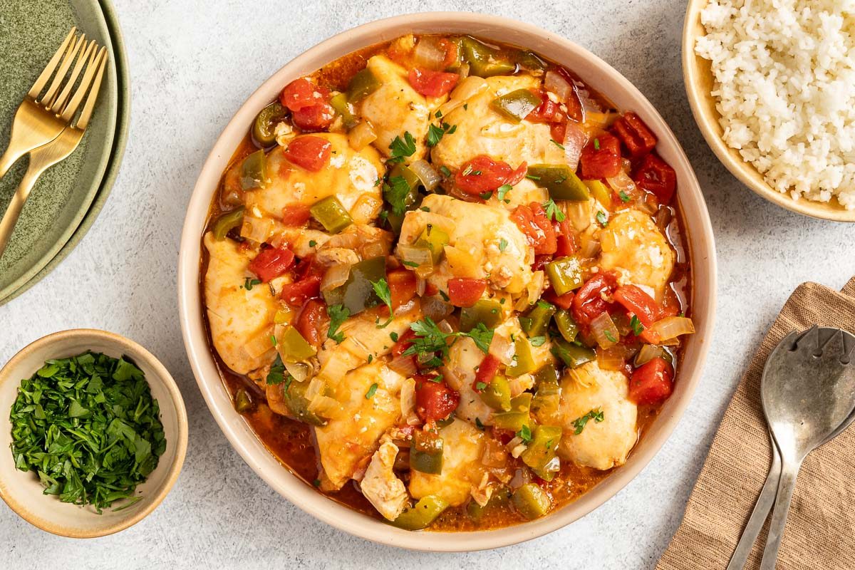 Taste of Home Slow Cooker Chicken Cacciatore recipe photo of the finished recipe.