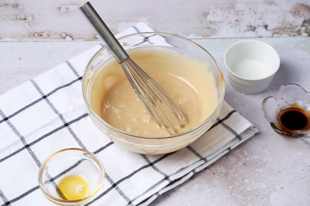 Process of making Taste of Home's Maple Glaze which is great for doughnuts or different desserts.