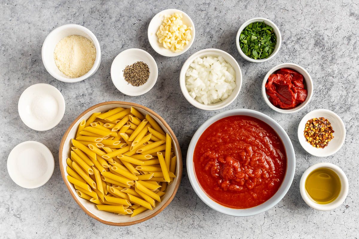 Penne all’Arrabbiata ingredients
