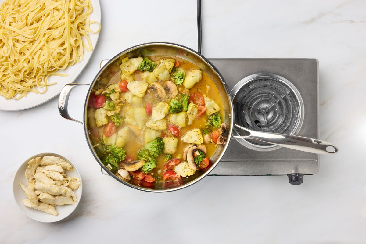 saute the vegetables