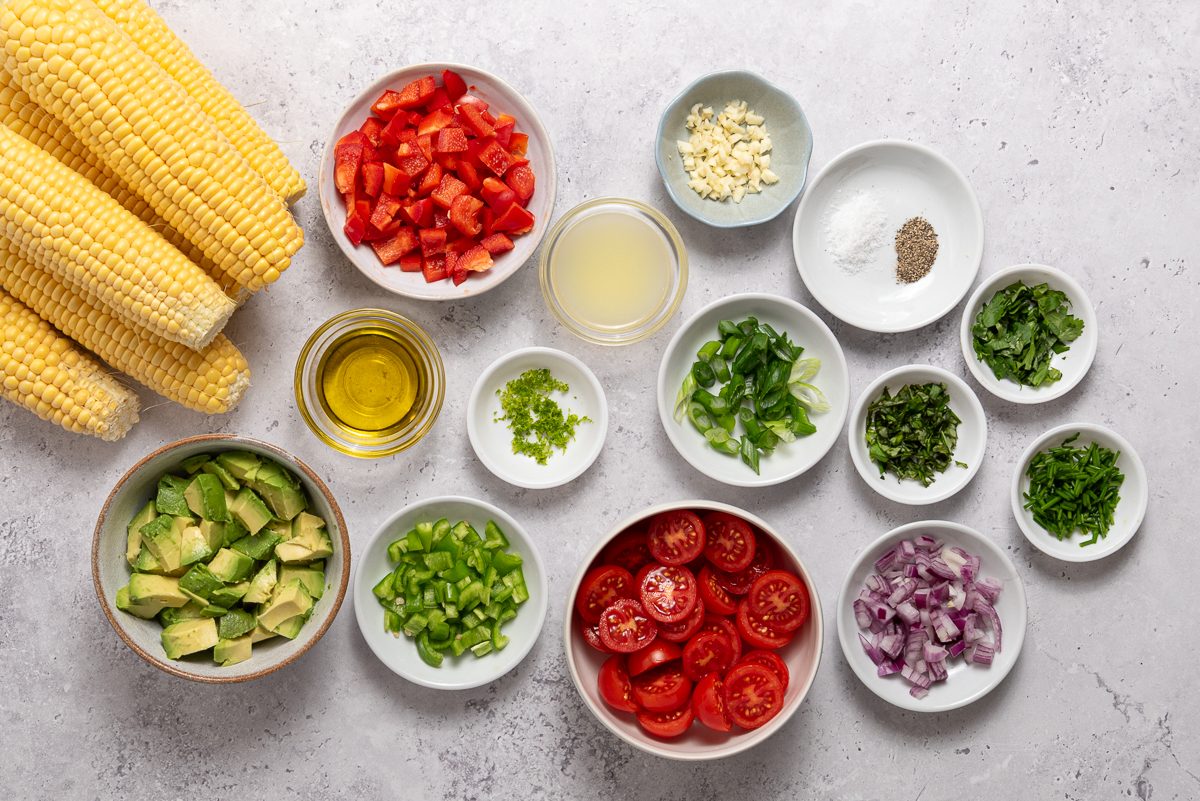 Ingredients To Make Avocado Corn Salad
