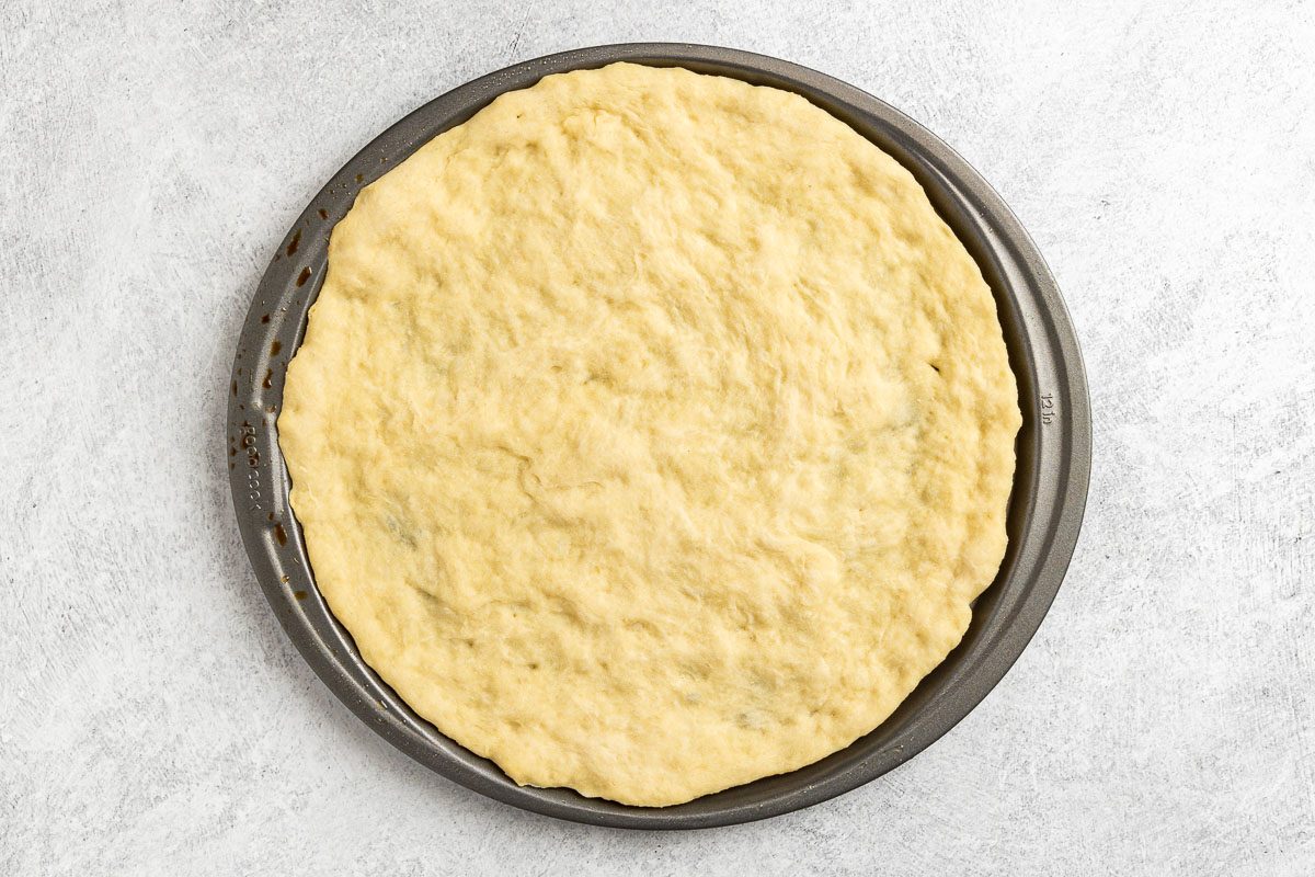 Taste of Home Baked Potato Pizza photo of preparing the crust.