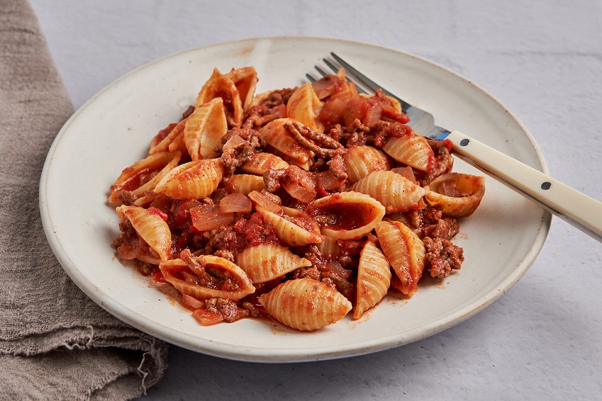 Beef and shells recipe by Taste of Home