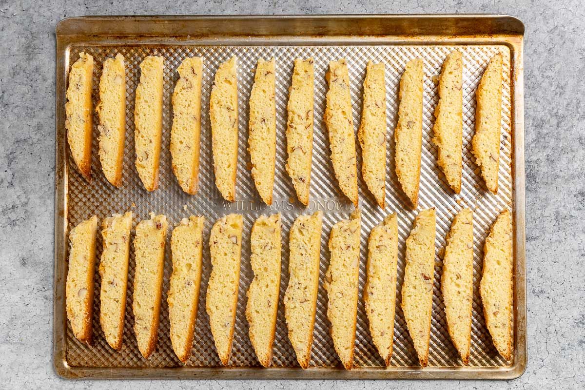 Biscotti on a baking sheet