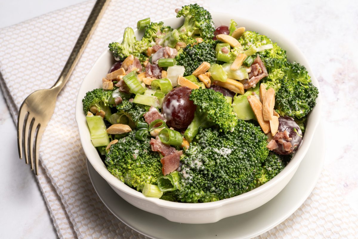 Broccoli Grape Salad in a bowl