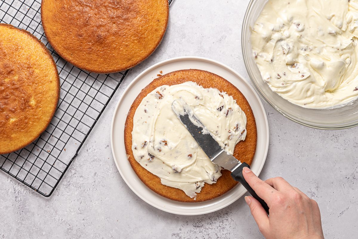 Frosting Being Spread On Cake