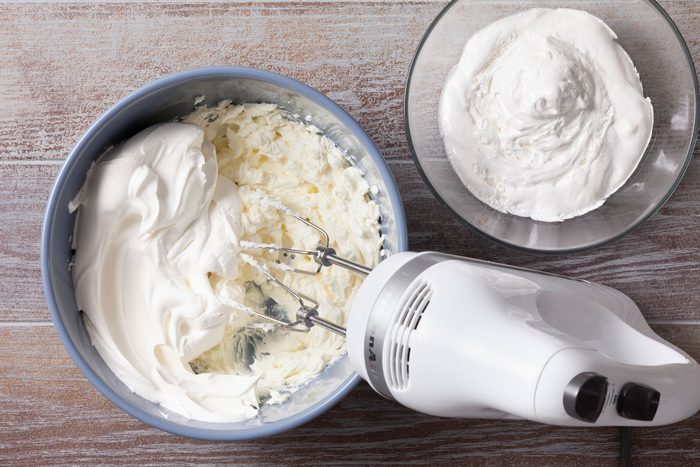 Beaten cream cheese mixed with marshmallow creme