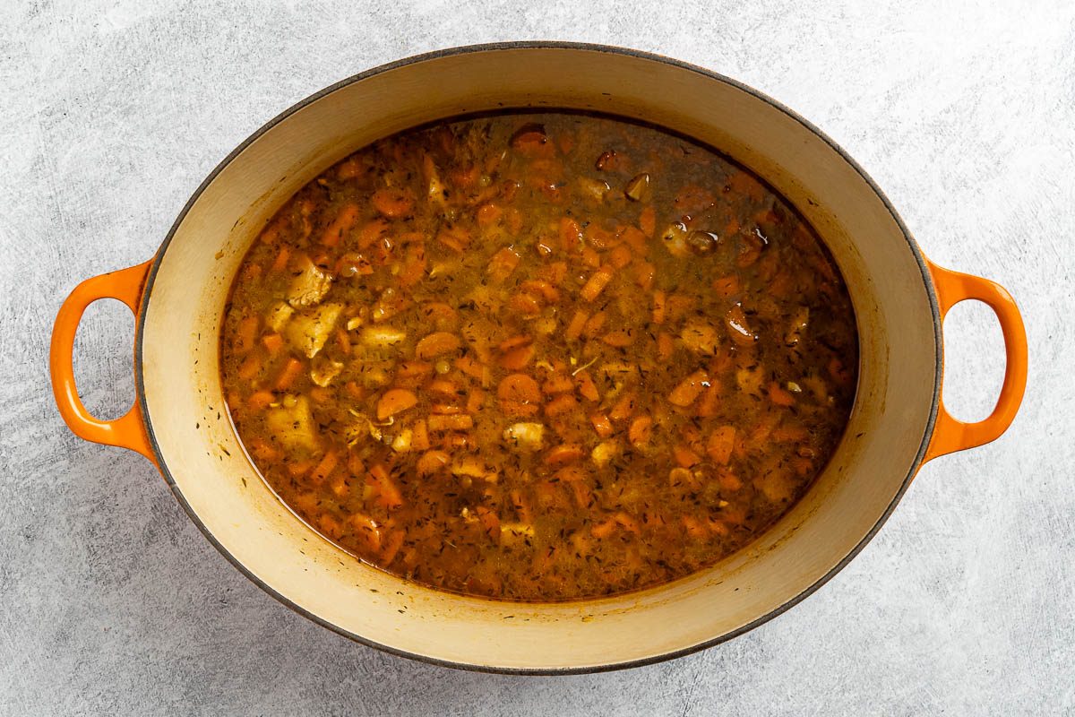 Taste of Home Chicken Lentil Soup photo of the cooked soup.
