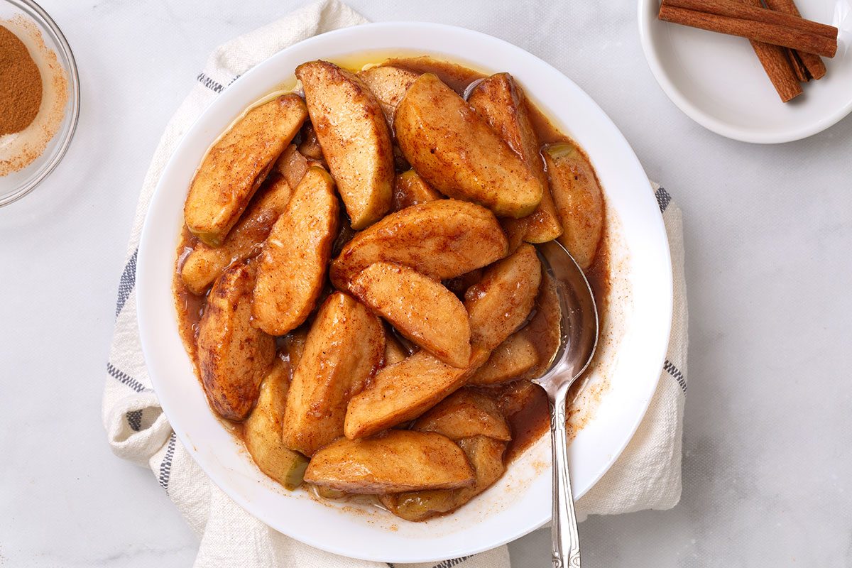 Cinnamon Apples In A Serving Bowl For Cinnamon Apple Recipe For Taste Of Home