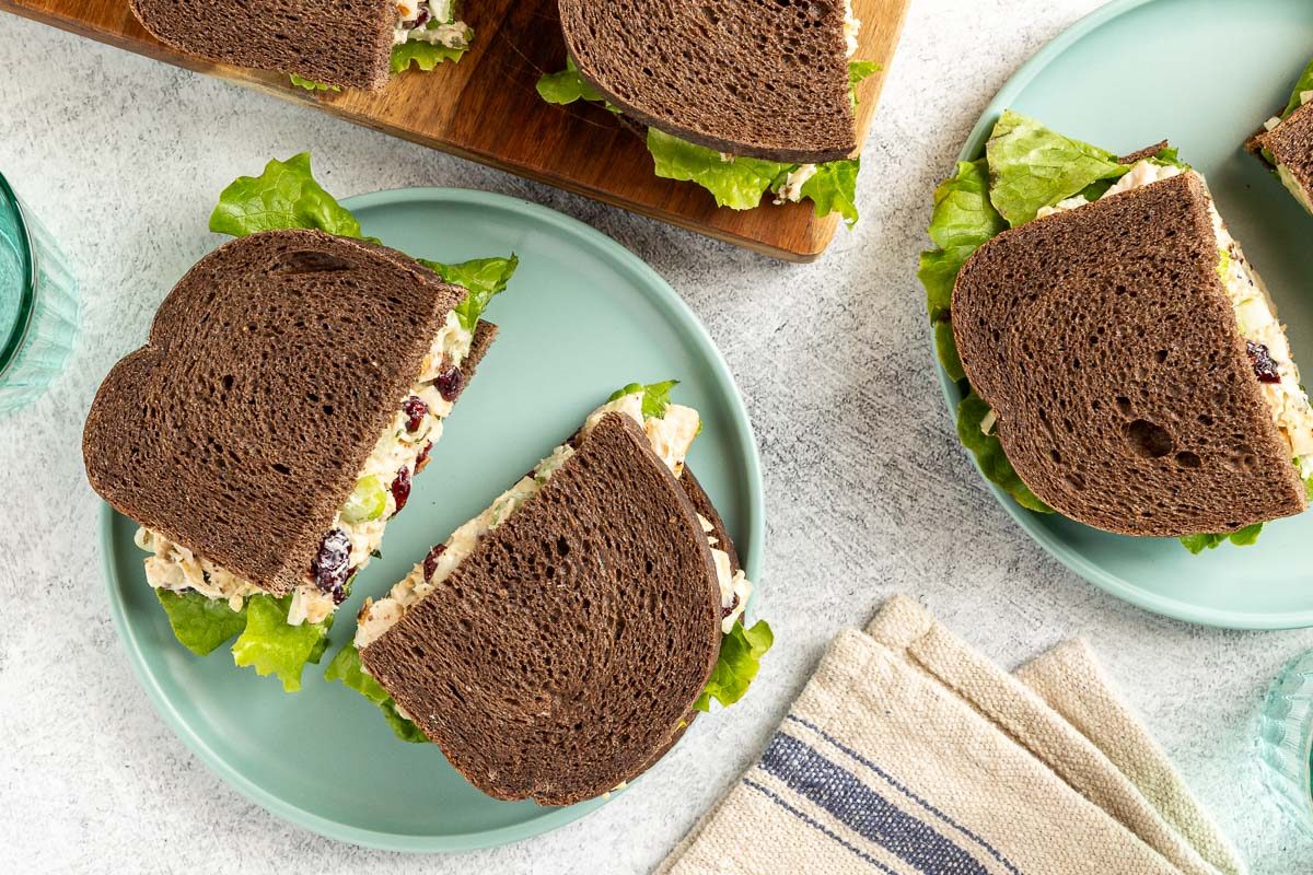 Cranberry Chicken Salad on a sandwich