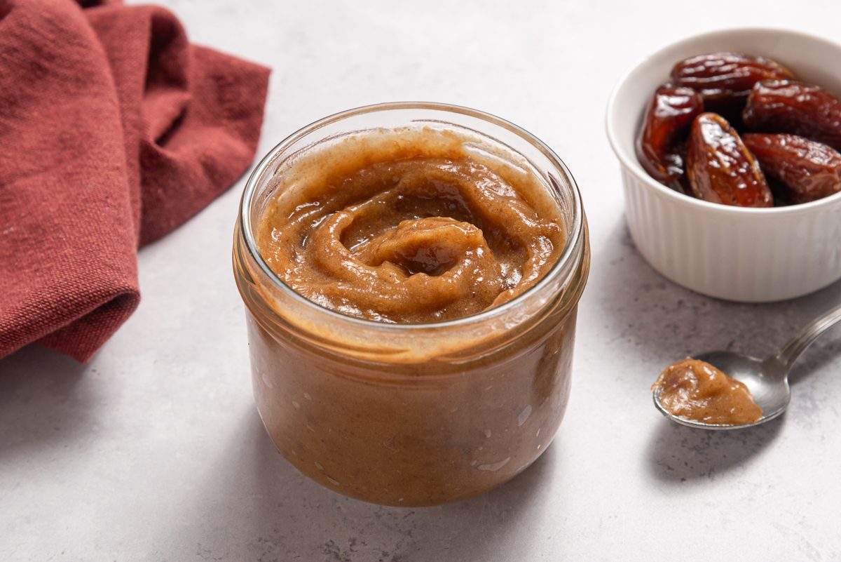 Date Caramel Inside Small Glass Jar
