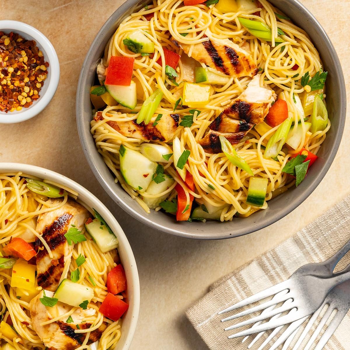 Grilled Asian Chicken Pasta Salad