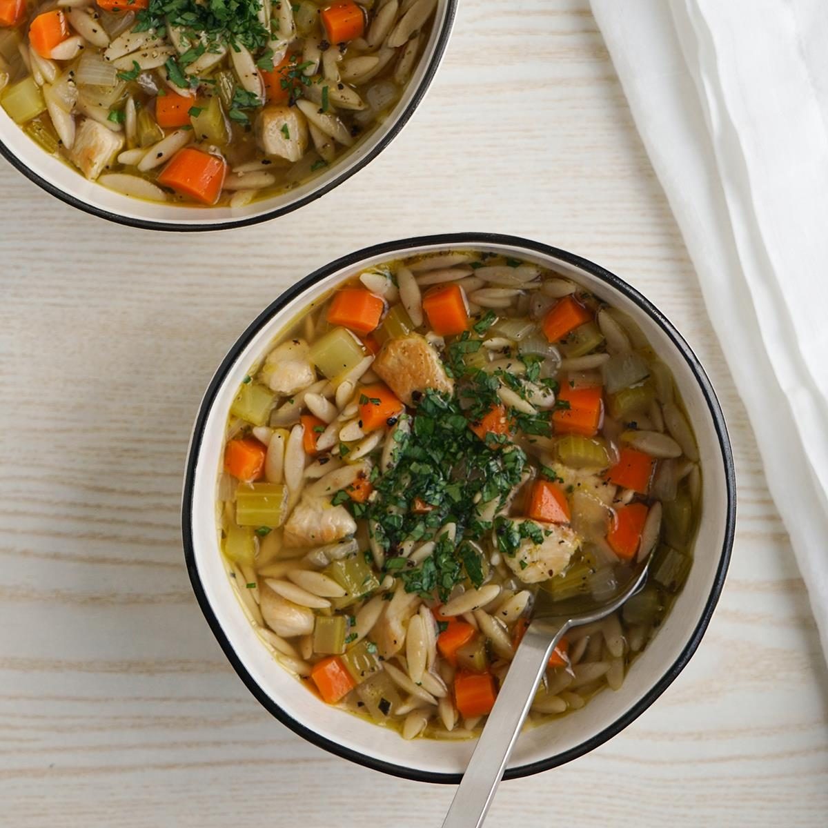 Lemon Chicken Orzo Soup