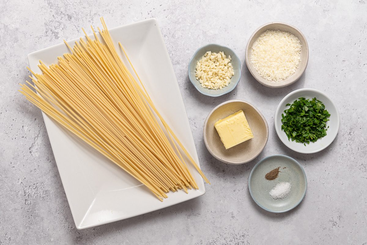 Ingredients To Make Garlic Butter Pasta