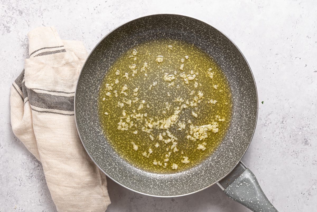 Pan With Melted Butter And Garlic