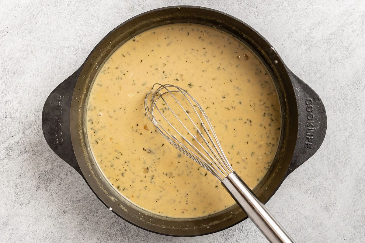 Taste of Home Garlic Soup photo of the cooked soup.