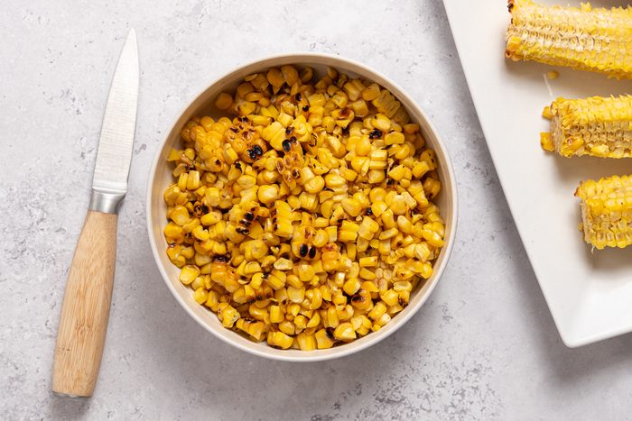 Grilled Corn Kernels Inside Bowl