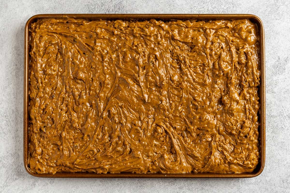 dried and candied fruit added to the batter and spread into the baking sheet.