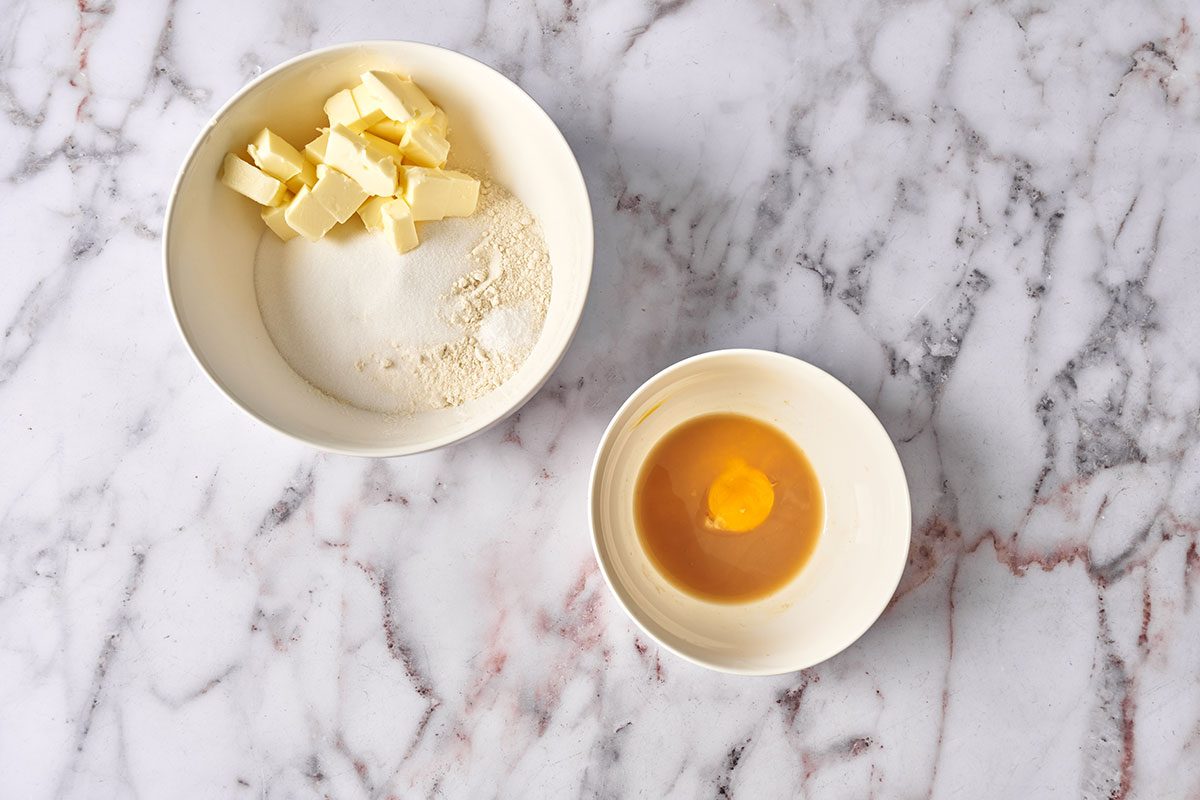 making filling for Lemon Blueberry Tart