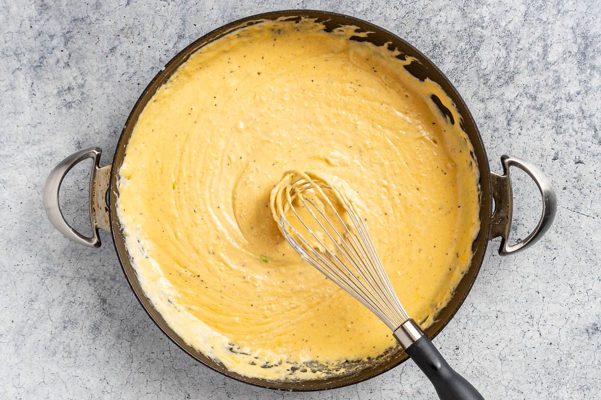 Taste of Home Loaded Cauliflower Casserole photo of making the sauce.