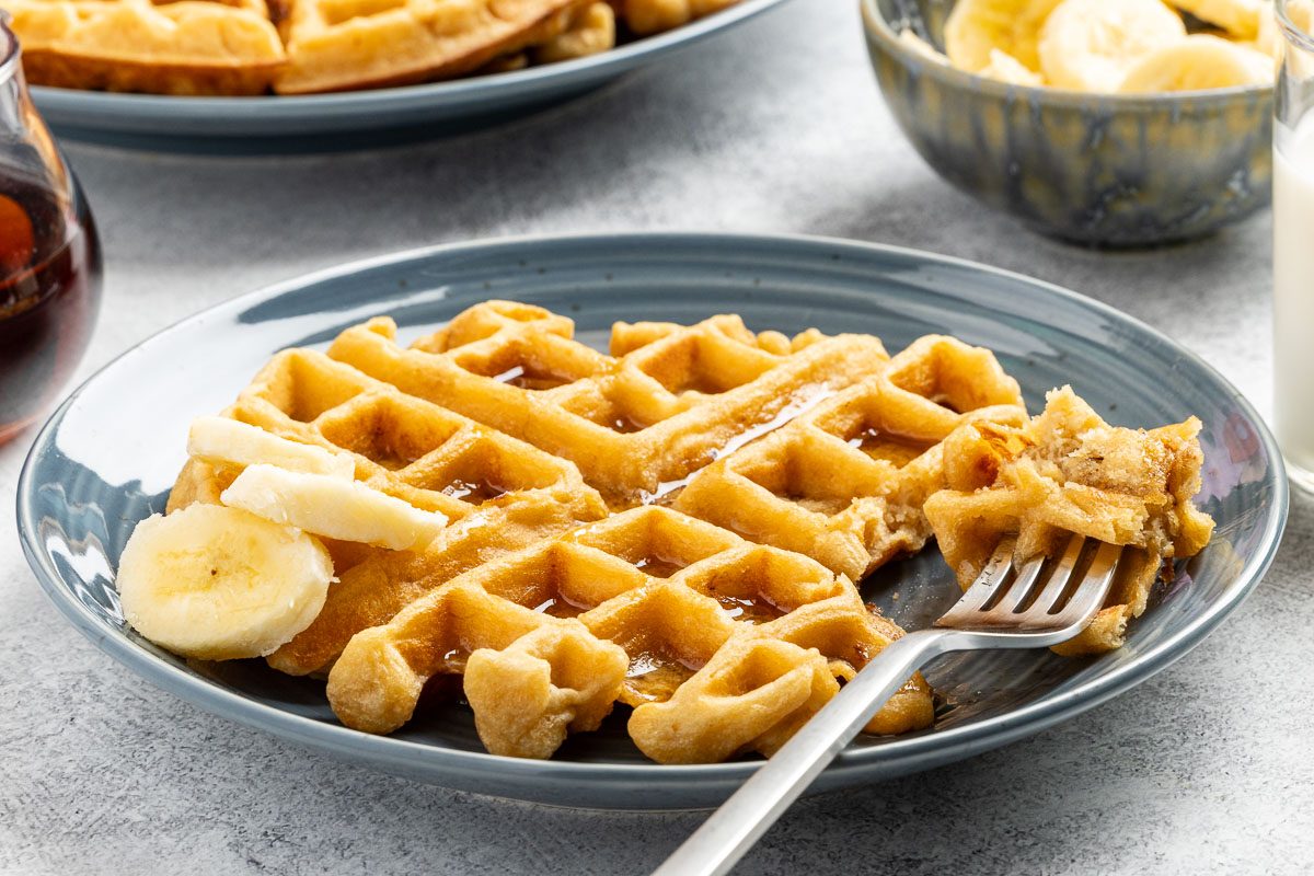 Peanut Butter and Banana Waffles