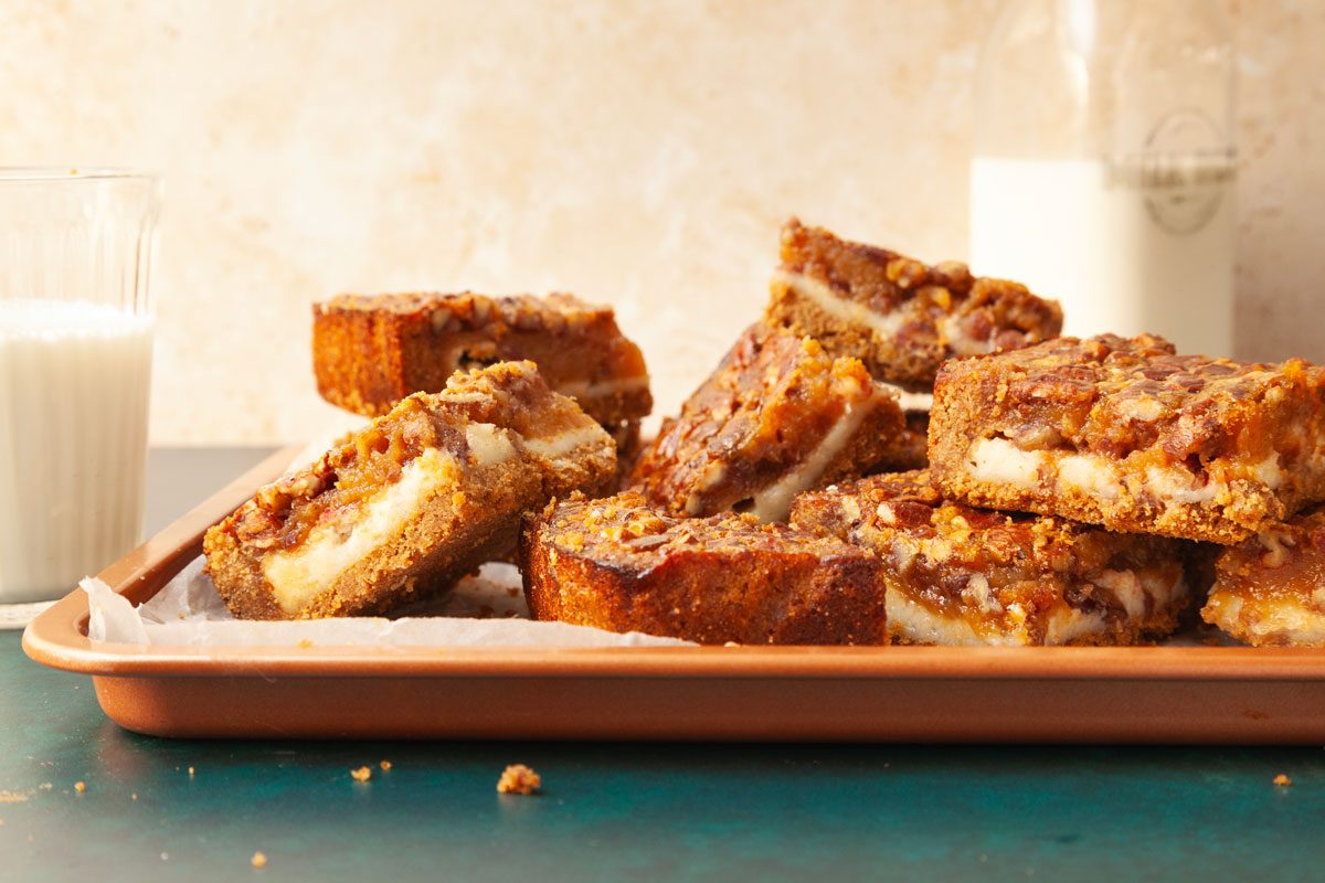 Full yield of Taste of Home Pecan Pie Cheesecake Bars