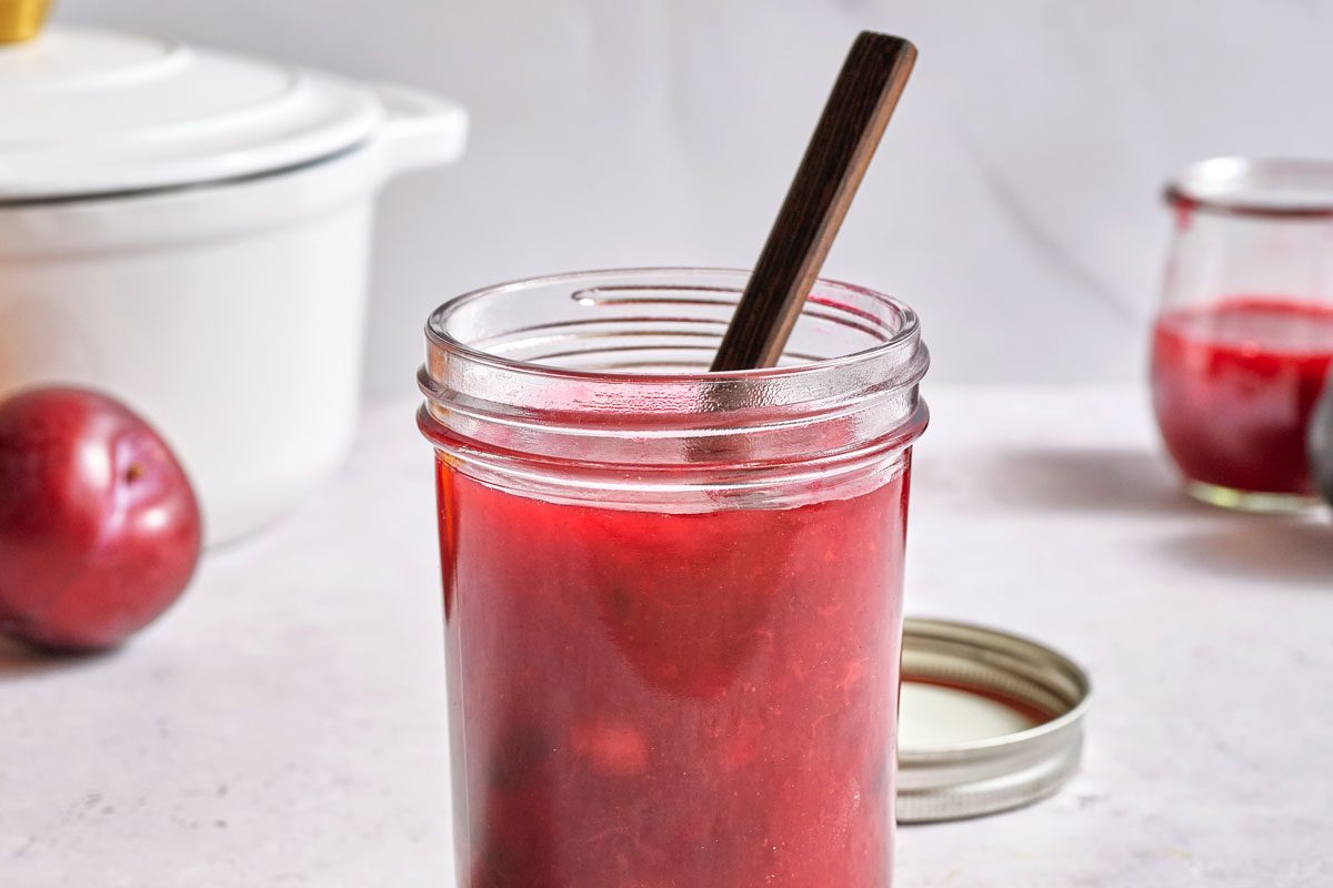 Plum Jam in a jar