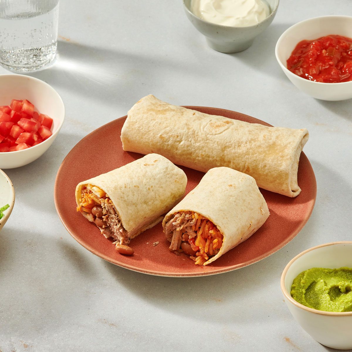 Pork, Bean & Rice Burritos