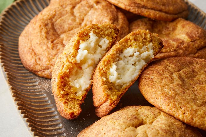 Pumpkin Cheesecake Cookies served in a plate