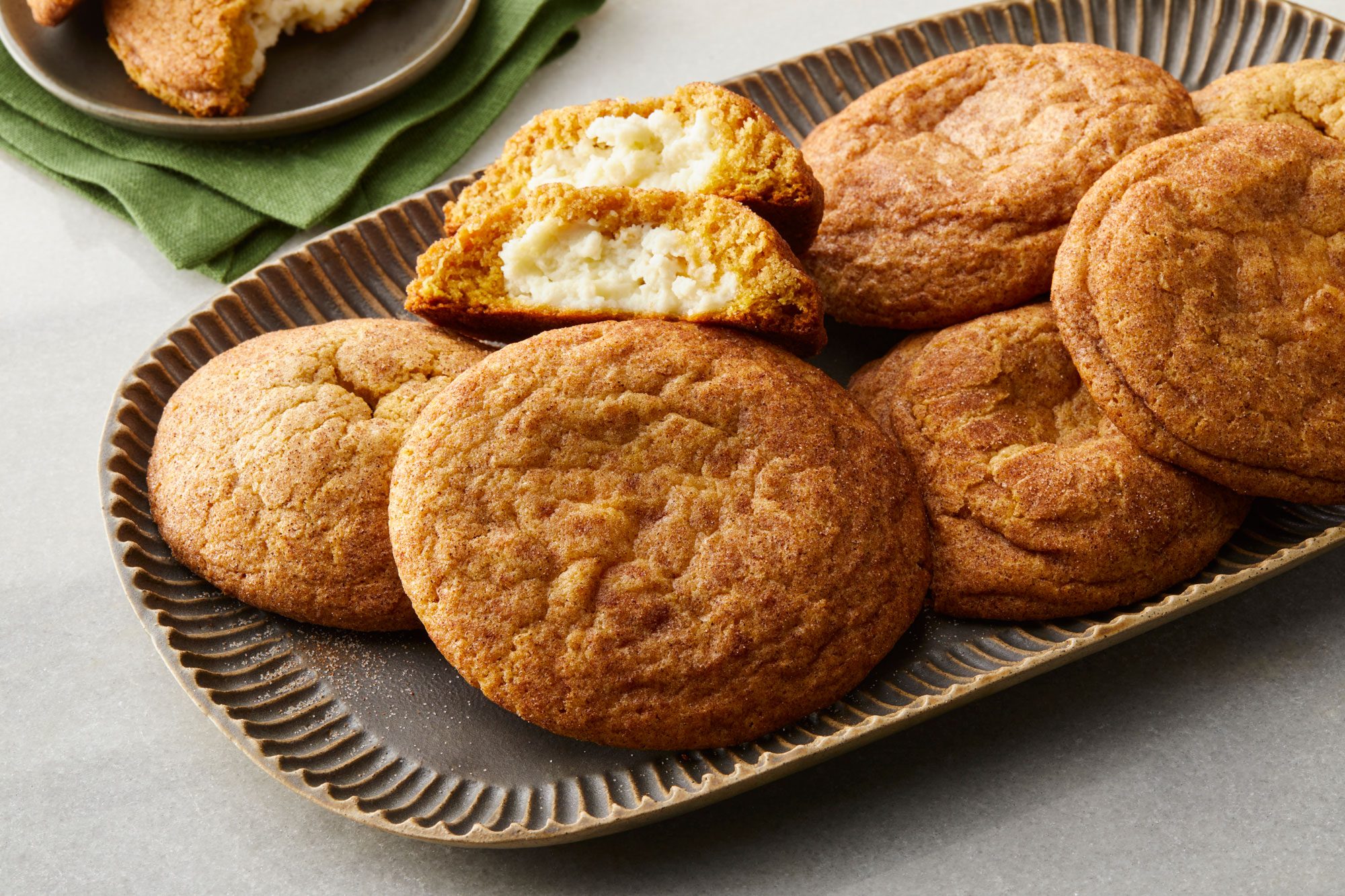 Pumpkin Cheesecake Cookies served in a plate