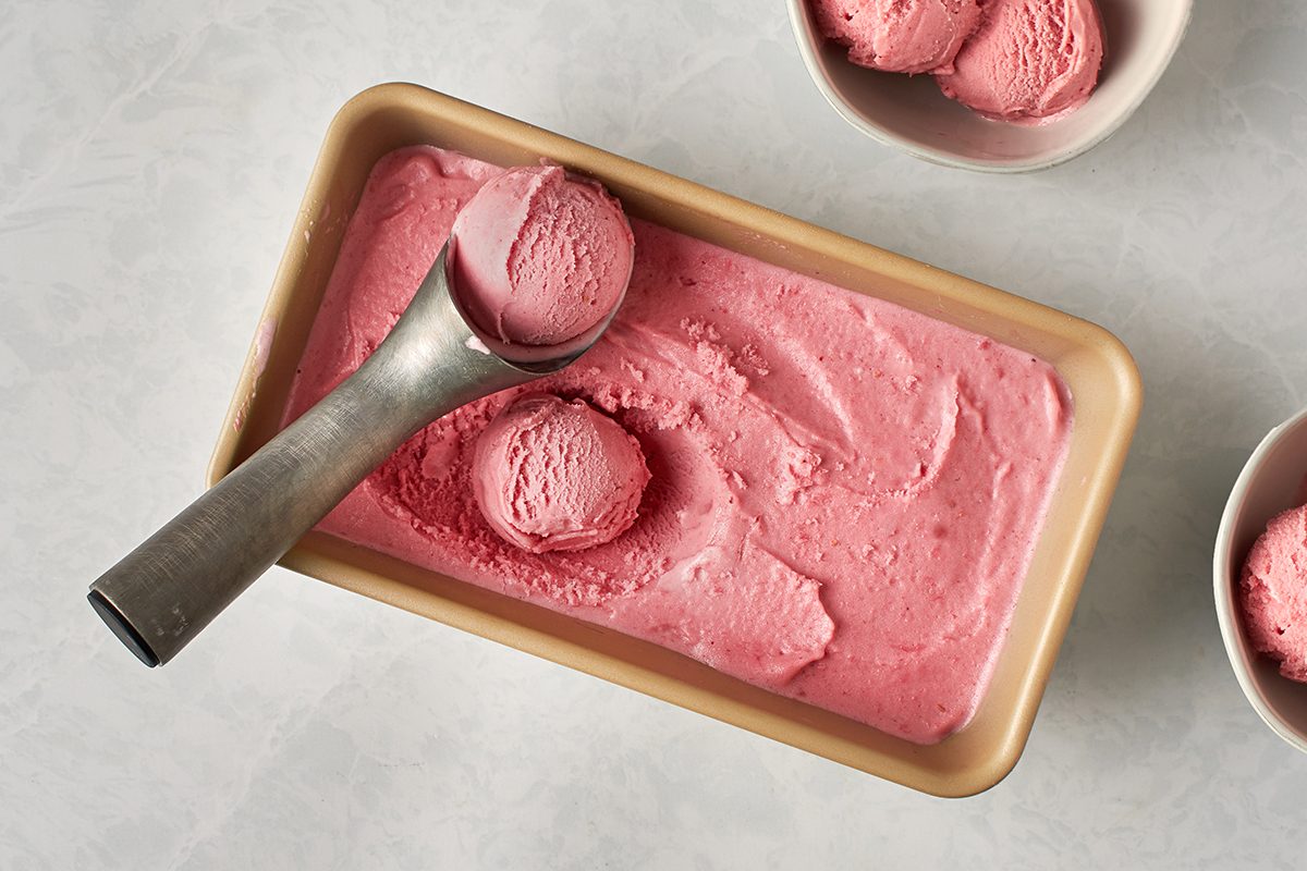 Easy homemade raspberry sherbet by Taste of Home