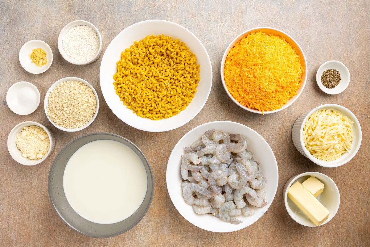ingredients for Shrimp Mac And Cheese