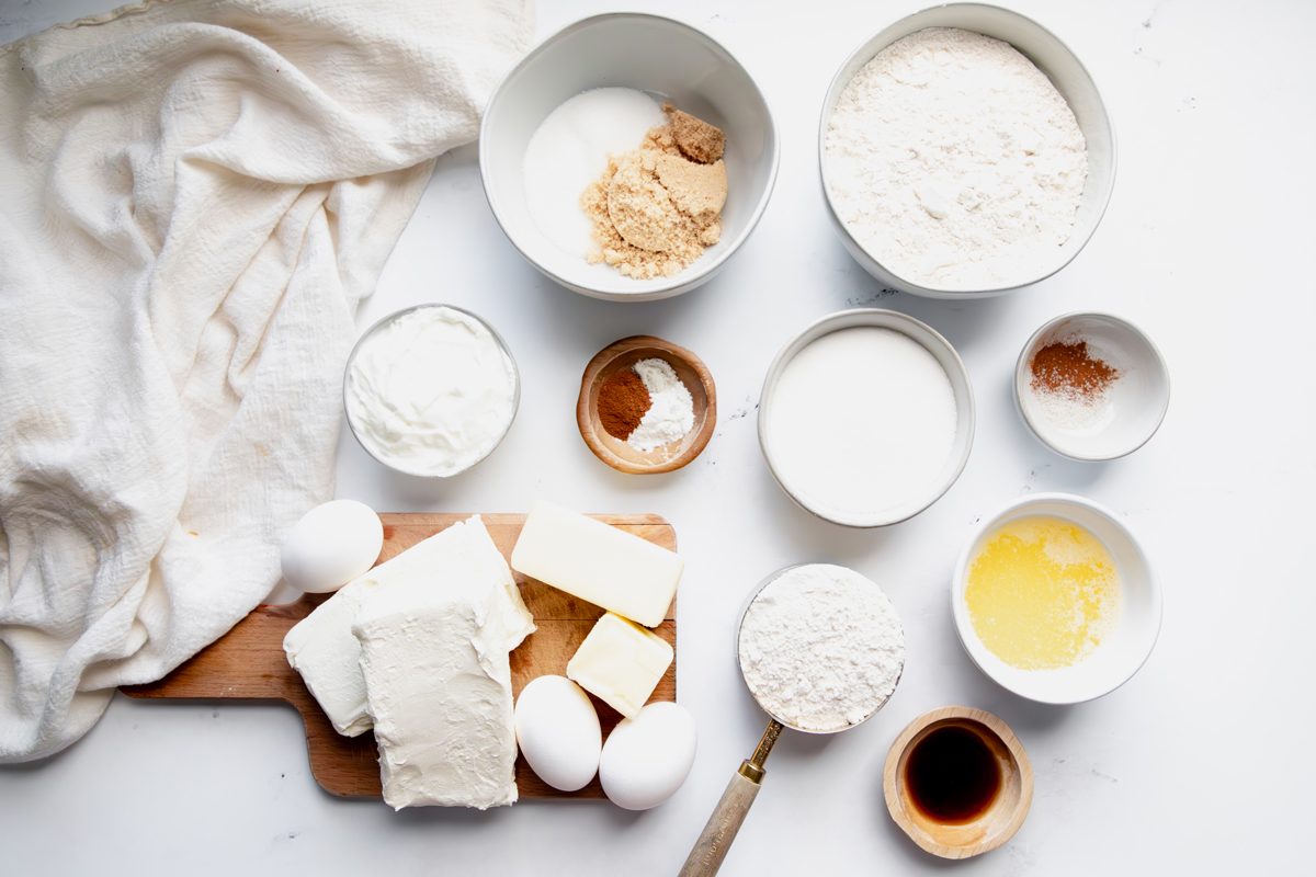 Ingredient shot for Taste of Home Snickerdoodle Cheesecake Bars.