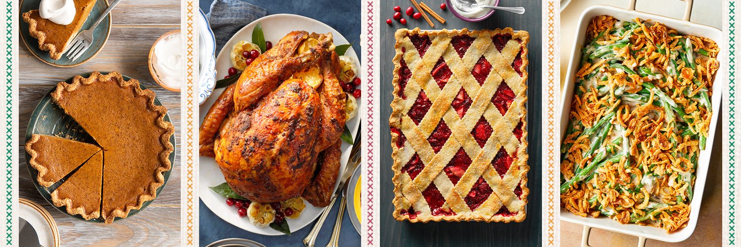 TOH Home for the Holidays Thanksgiving Banner with turkey, dessert, and sides