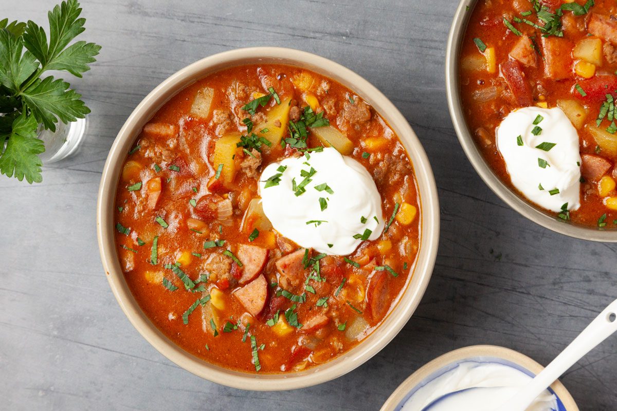 Two single servings of Taste of Home Cowboy Stew