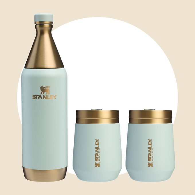 The Holiday All Day Wine Set 34 Oz And 10 Oz Gilded Celadon