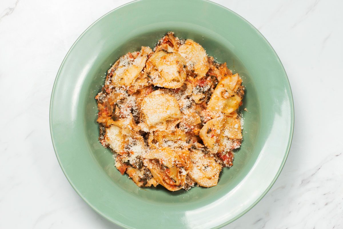 Tortellini with Tomato Cream Sauce