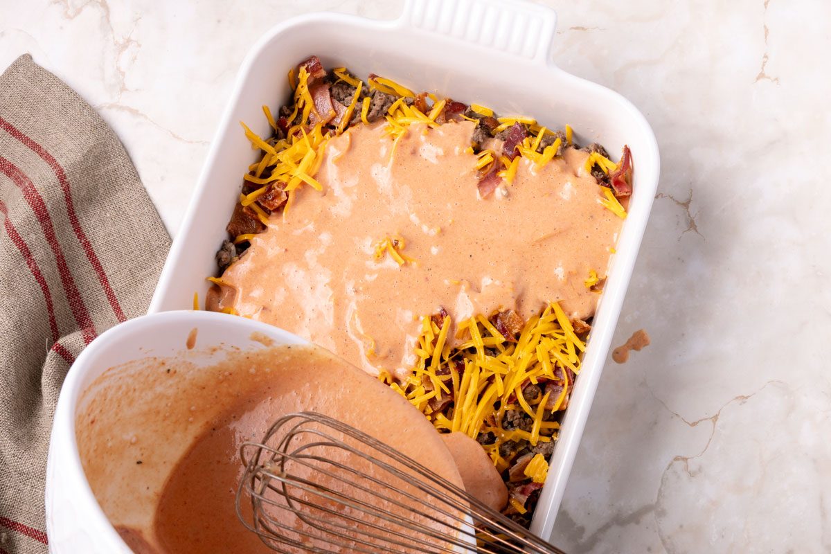 Step 3 of Taste of Home Bacon Cheeseburger Casserole
