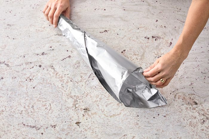 circular opening; fold edges.