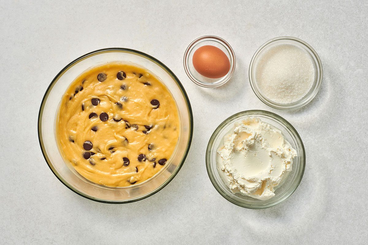 Ingredients for Chocolate Chip Cheese Bars