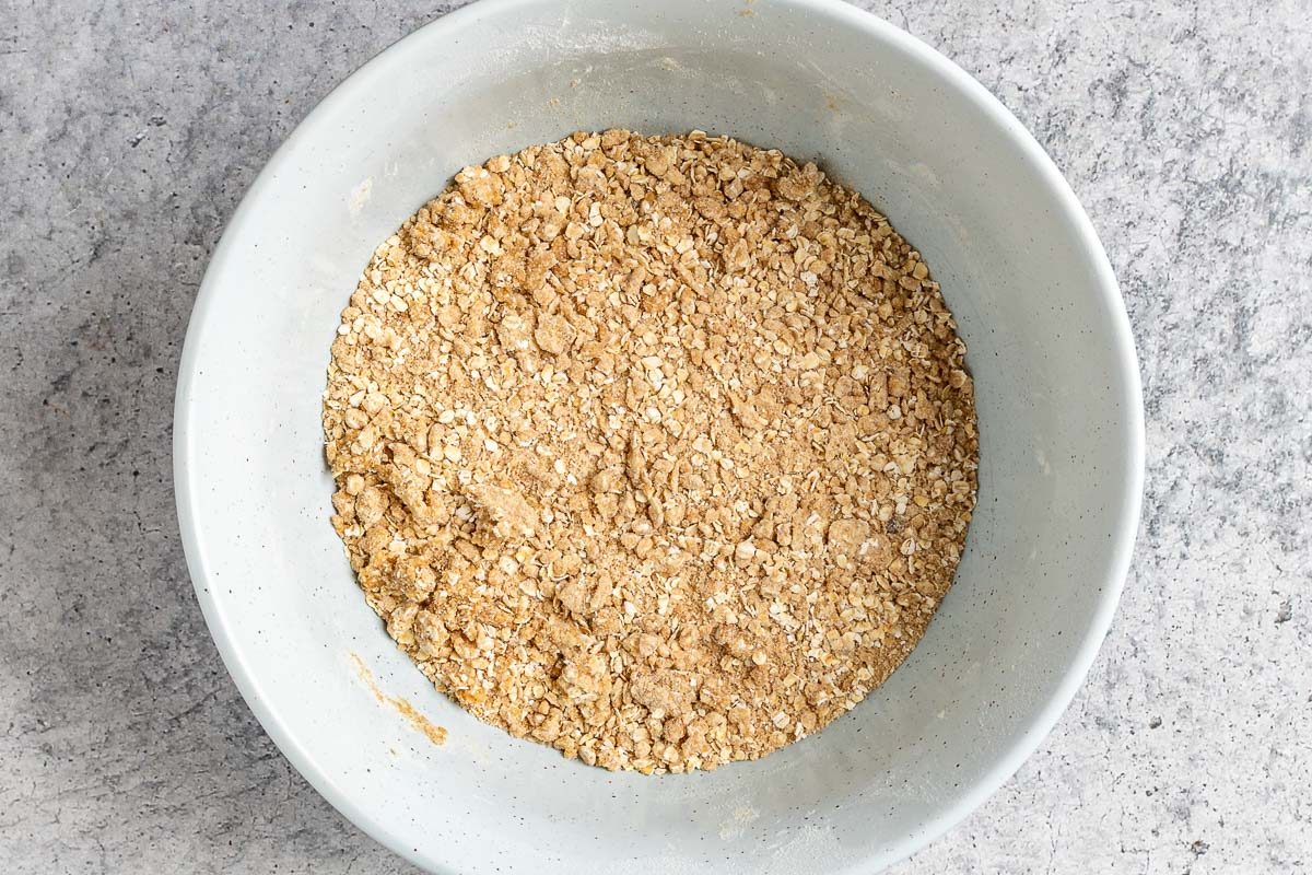 Taste of Home Date Bars photo of the crust and topping.