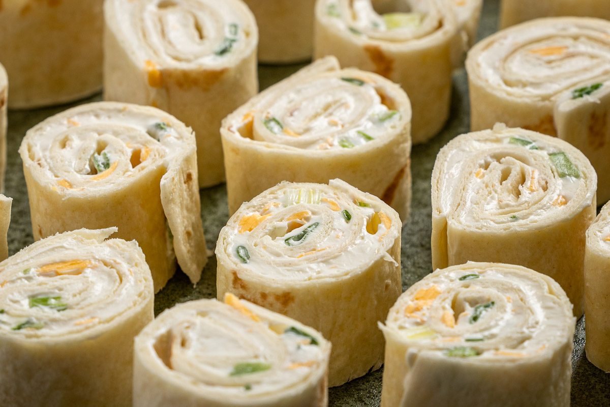 Taste of Home Easy Pinwheel Recipe photo of the finished recipe on a serving platter.