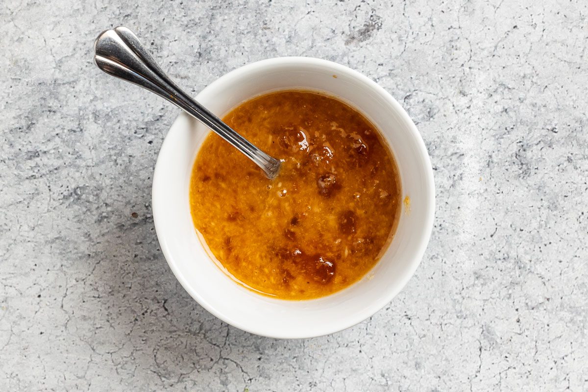 Taste of Home Fried Cod Fish photo of making the dipping sauce.