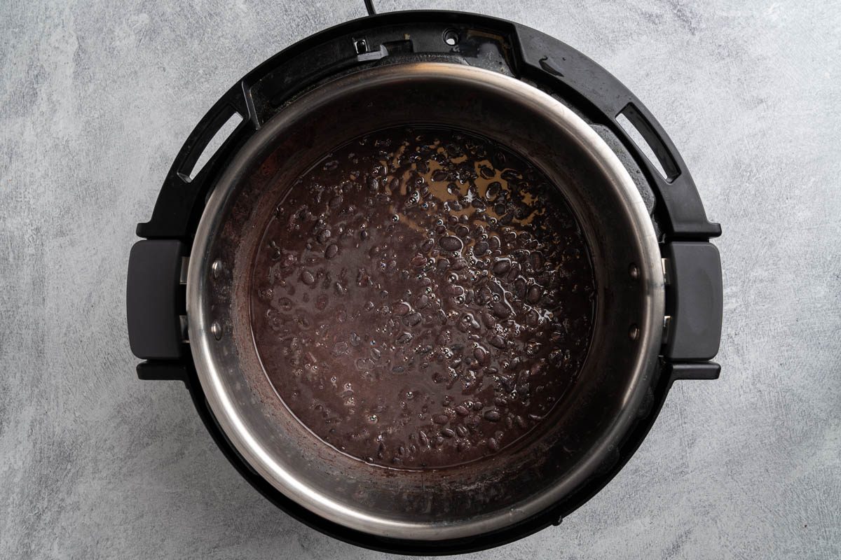 Taste of Home Instant Pot Black Beans recipe photo of the finished beans with the other ingredients added.