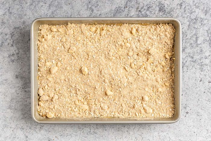 Taste of Home Oatmeal Raisin Bars photo of assembling the layers.