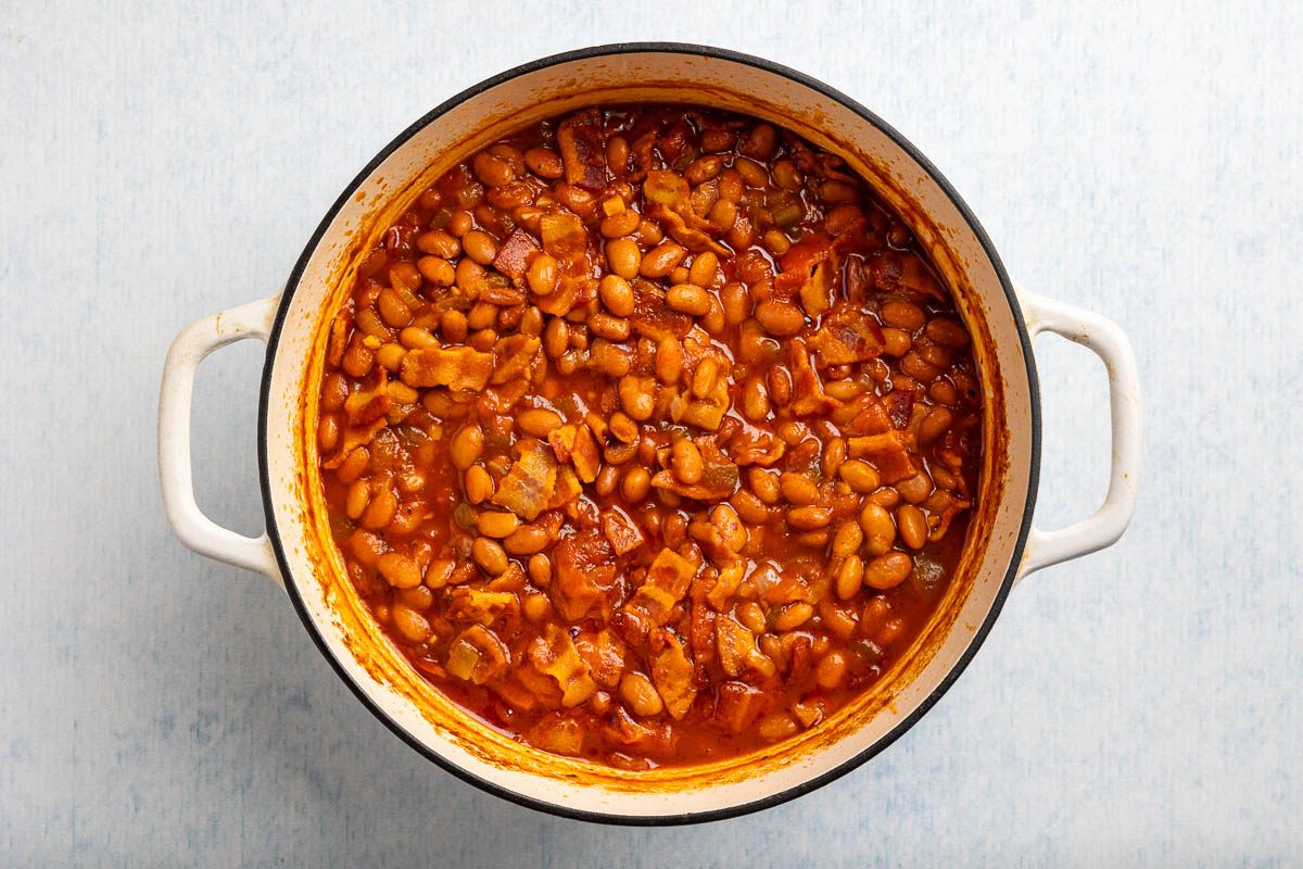 Taste of Home Pinto Bean Recipe photo of the recipe cooked and out of the oven.